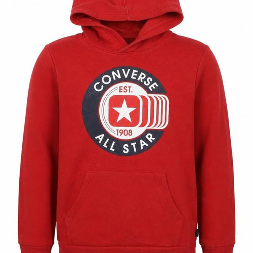 Converse Boys Red 10-11 Years Pullover Logo Graphic Hoodie