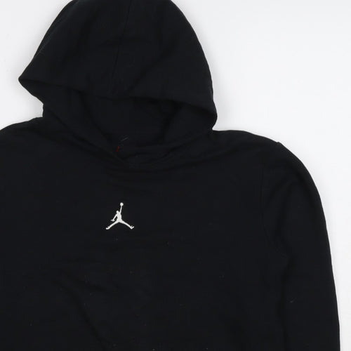 Jordan Girls Black Logo Pullover Hoodie Age 9 Years Fleece