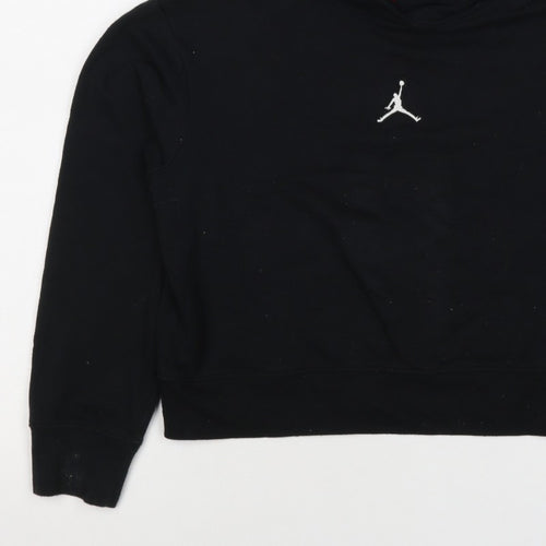 Jordan Girls Black Logo Pullover Hoodie Age 9 Years Fleece