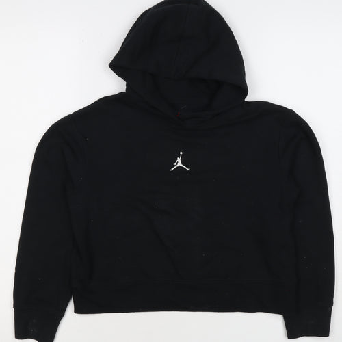 Jordan Girls Black Logo Pullover Hoodie Age 9 Years Fleece