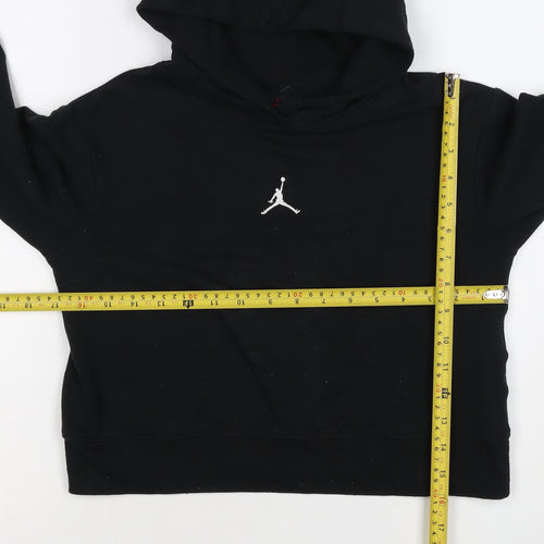 Jordan Girls Black Logo Pullover Hoodie Age 9 Years Fleece