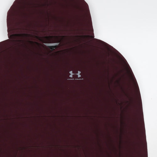 Under Armour Boys Purple XL ColdGear Logo Pullover Hoodie
