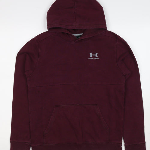 Under Armour Boys Purple XL ColdGear Logo Pullover Hoodie