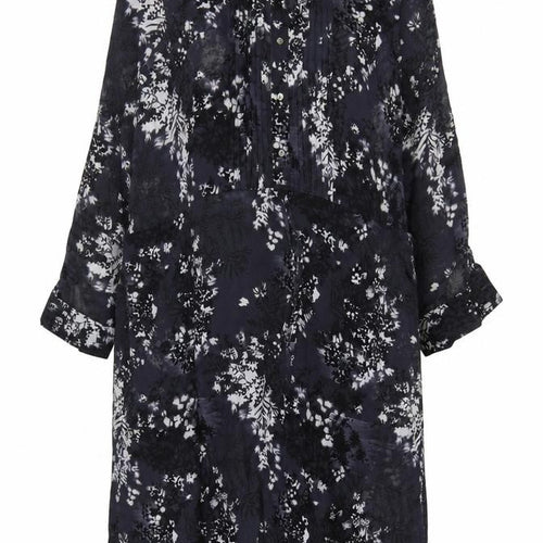 Debenhams Women Black Floral Chiffon Shift Dress UK 22 Long Sleeve