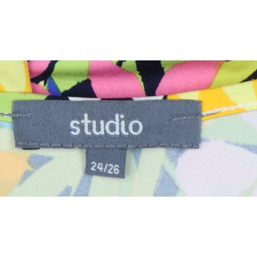 Studio Women’s Multicoloured Floral Midi A-Line Dress Size 24