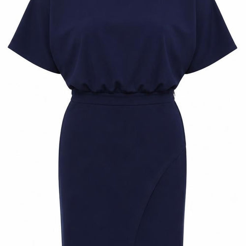 Lipsy London Women Navy UK 16 Blouson Pencil Knee Dress Side Slit