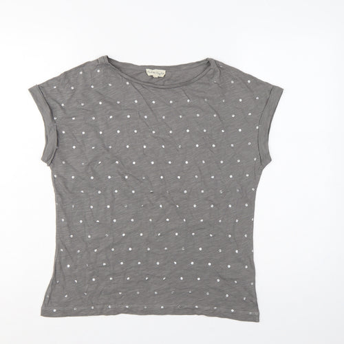 Phase Eight Women Grey UK 10 Polka Dot Cotton Short Sleeve T-Shirt