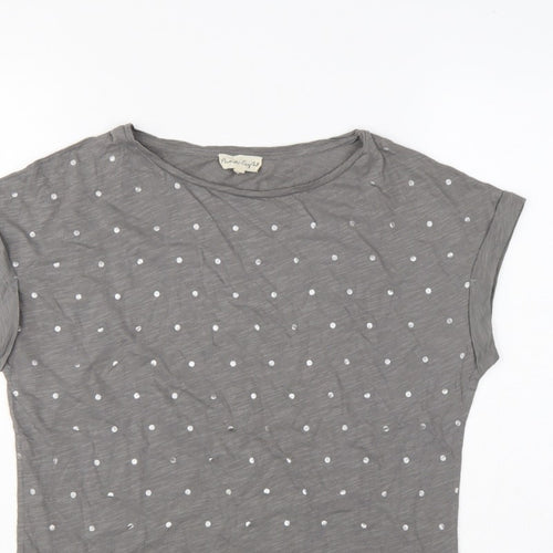 Phase Eight Women Grey UK 10 Polka Dot Cotton Short Sleeve T-Shirt