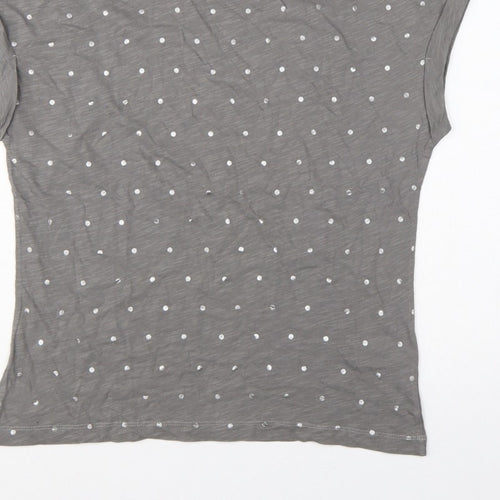 Phase Eight Women Grey UK 10 Polka Dot Cotton Short Sleeve T-Shirt