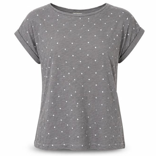 Phase Eight Women Grey UK 10 Polka Dot Cotton Short Sleeve T-Shirt