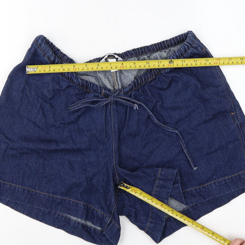 H&M MAMA Women’s Blue Denim Drawstring Maternity Shorts Size M