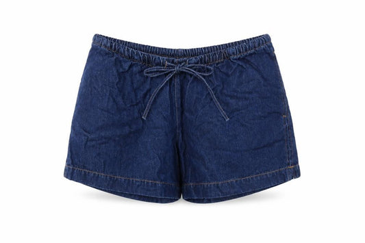 H&M MAMA Women’s Blue Denim Drawstring Maternity Shorts Size M