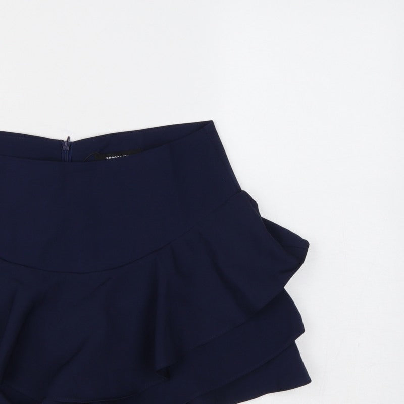 Missguided Women’s Navy Blue M High Rise Ruffle Layered Shorts