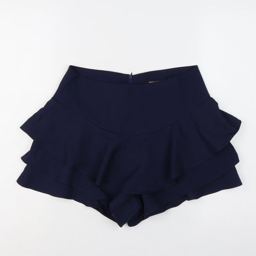 Missguided Women’s Navy Blue M High Rise Ruffle Layered Shorts
