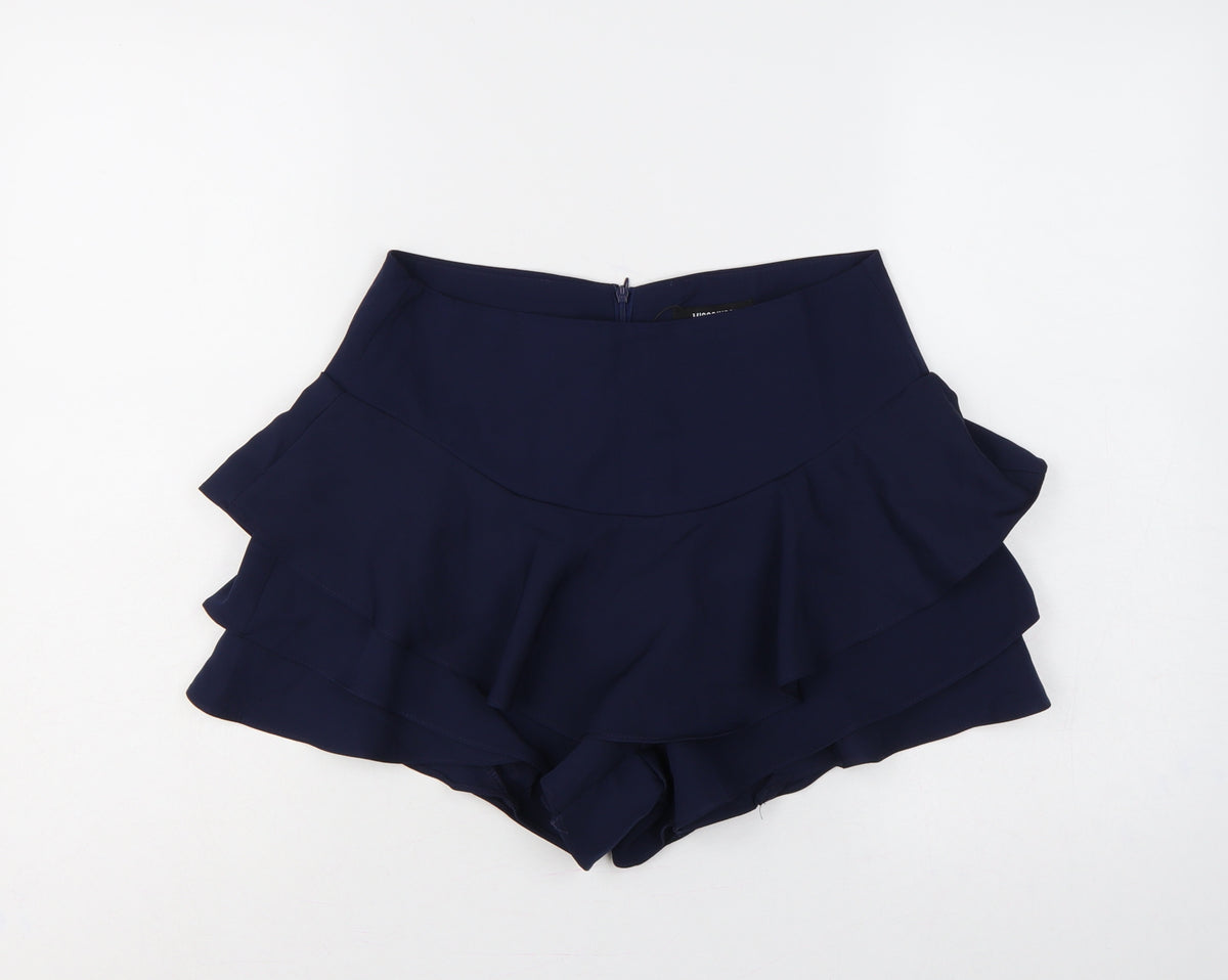 Missguided Women’s Navy Blue M High Rise Ruffle Layered Shorts