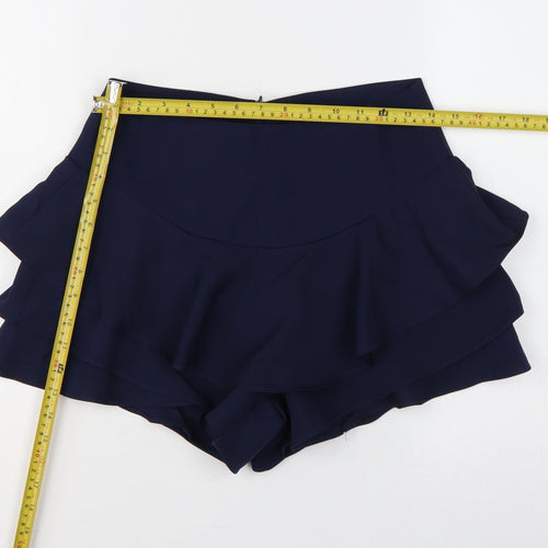Missguided Women’s Navy Blue M High Rise Ruffle Layered Shorts