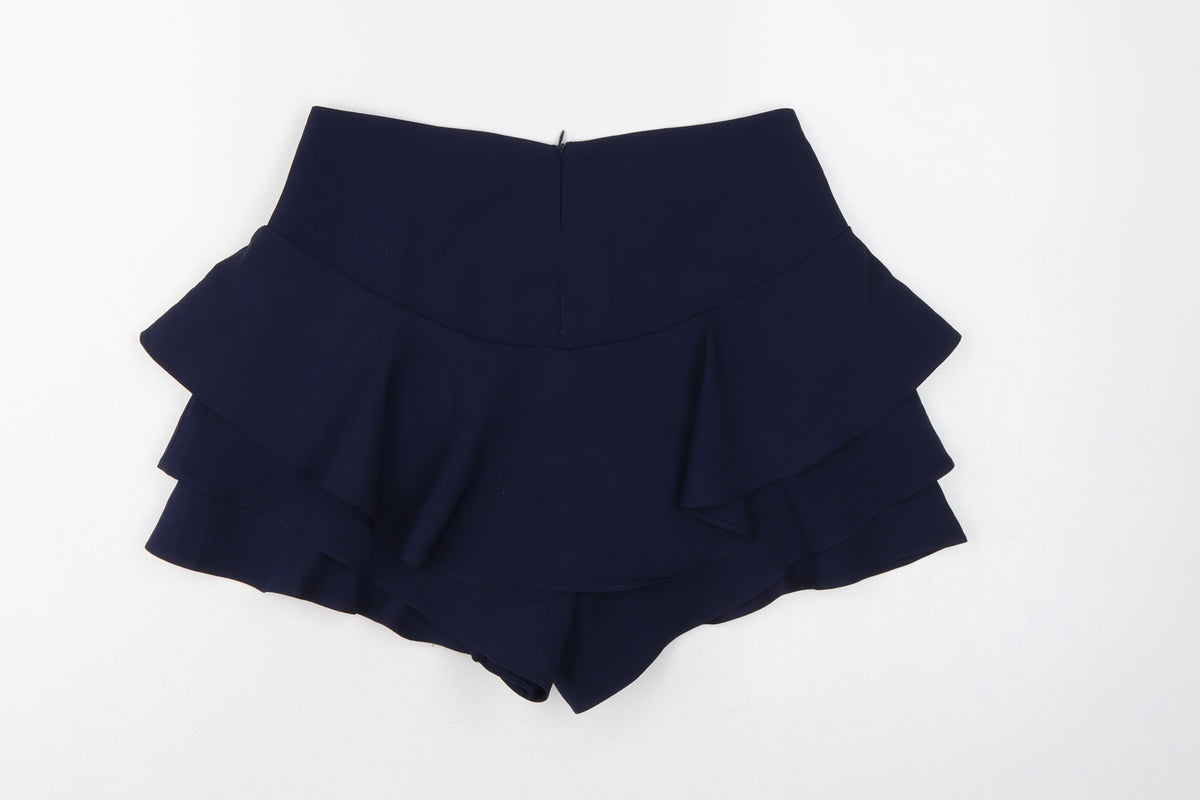 Missguided Women’s Navy Blue M High Rise Ruffle Layered Shorts