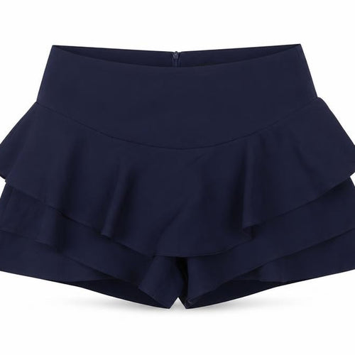 Missguided Women’s Navy Blue M High Rise Ruffle Layered Shorts