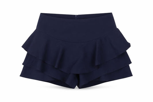 Missguided Women’s Navy Blue M High Rise Ruffle Layered Shorts