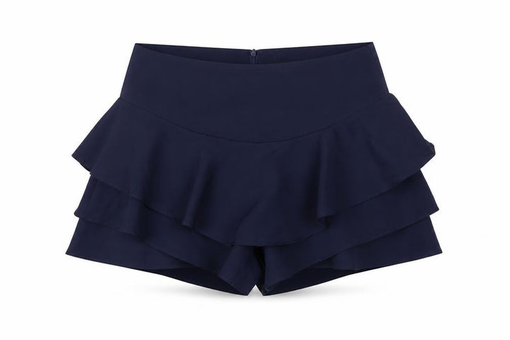 Missguided Women’s Navy Blue M High Rise Ruffle Layered Shorts