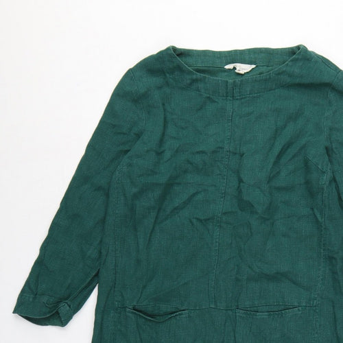 Seasalt Cornwall Women’s Green UK 10 Shift Tunic Dress Ramie Cotton