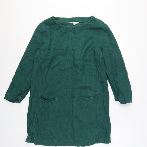Seasalt Cornwall Women’s Green UK 10 Shift Tunic Dress Ramie Cotton