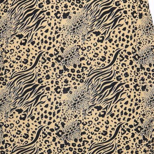 Very Women Beige Animal Print Shift Dress UK 24 Sleeveless V-Neck