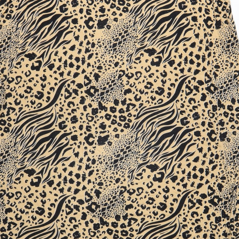 Very Women Beige Animal Print Shift Dress UK 24 Sleeveless V-Neck