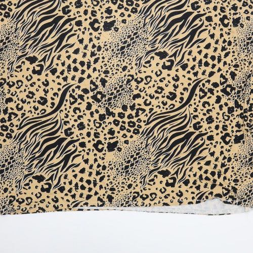 Very Women Beige Animal Print Shift Dress UK 24 Sleeveless V-Neck