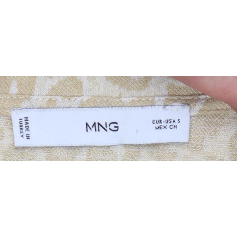 Additional view of MNG Women Beige S Leopard Textured Long Sleeve Basic T-shirt