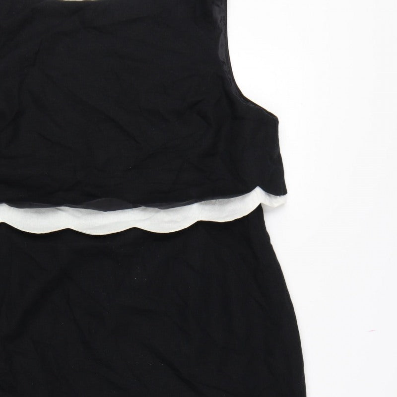 The Collection Debenhams Women Black White UK 18 Shift Dress Layered