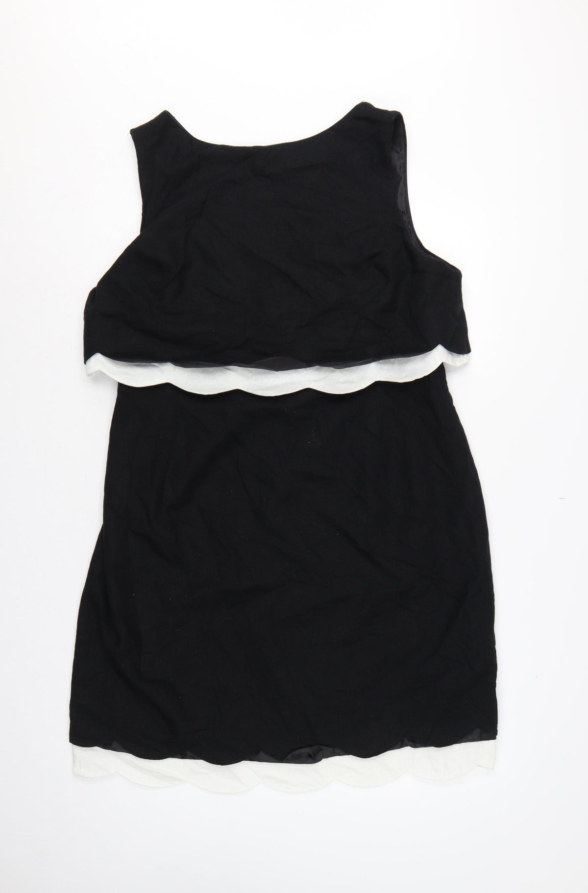 The Collection Debenhams Women Black White UK 18 Shift Dress Layered