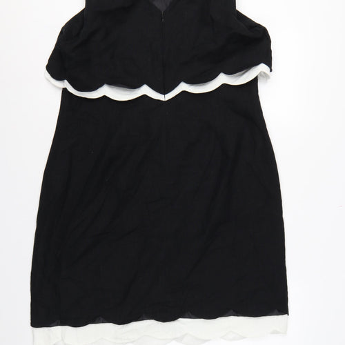 The Collection Debenhams Women Black White UK 18 Shift Dress Layered