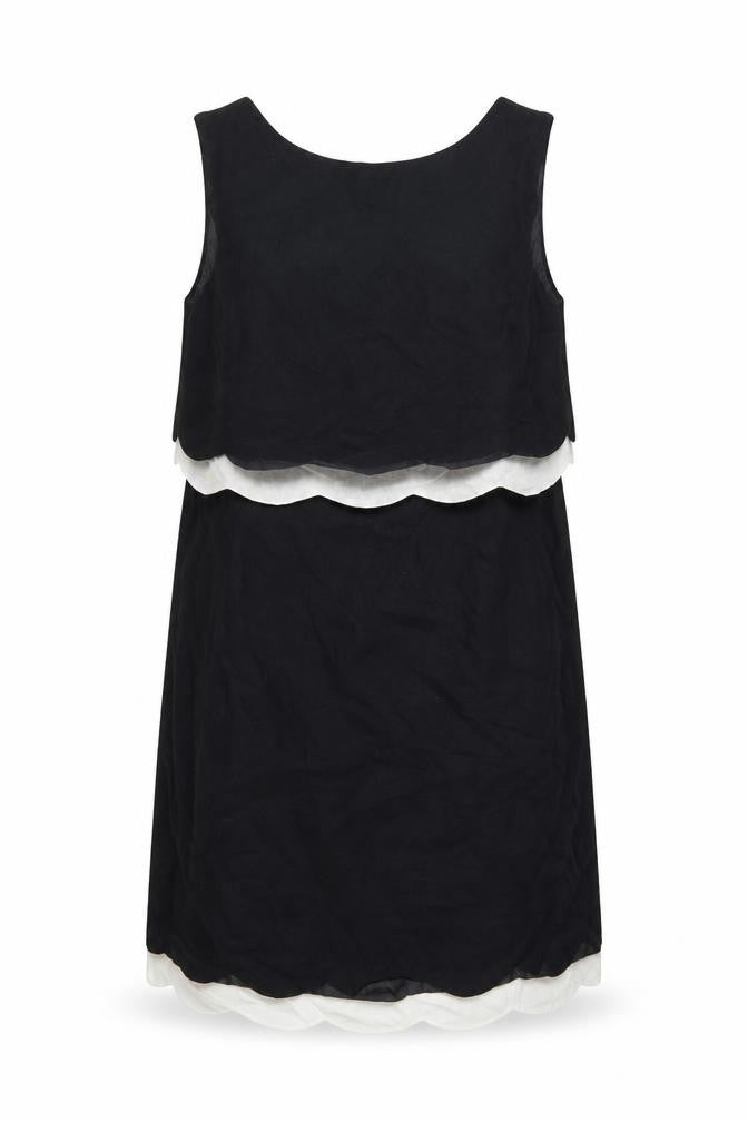 The Collection Debenhams Women Black White UK 18 Shift Dress Layered