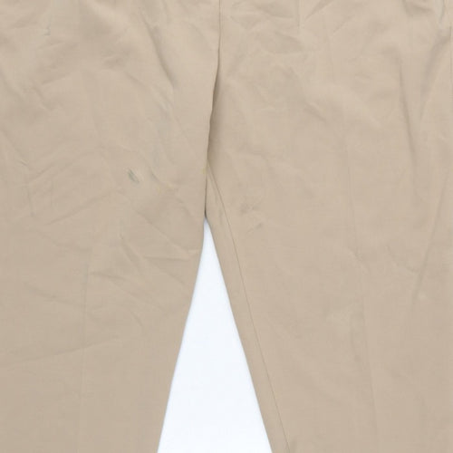 Marks & Spencer Women Beige Size 22 Regular Tapered Smart Trousers