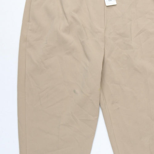 Marks & Spencer Women Beige Size 22 Regular Tapered Smart Trousers