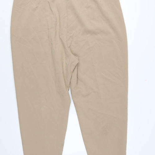 Marks & Spencer Women Beige Size 22 Regular Tapered Smart Trousers