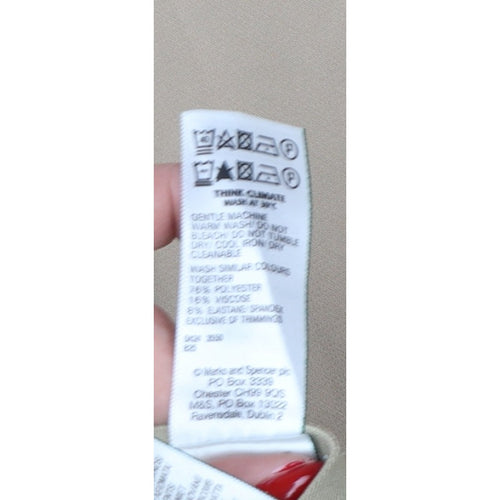 Marks & Spencer Women Beige Size 22 Regular Tapered Smart Trousers