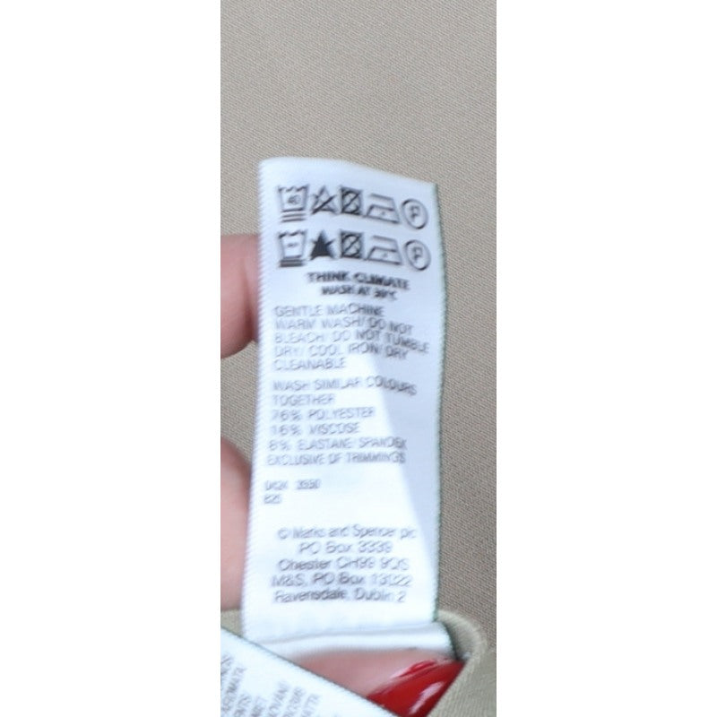 Marks & Spencer Women Beige Size 22 Regular Tapered Smart Trousers