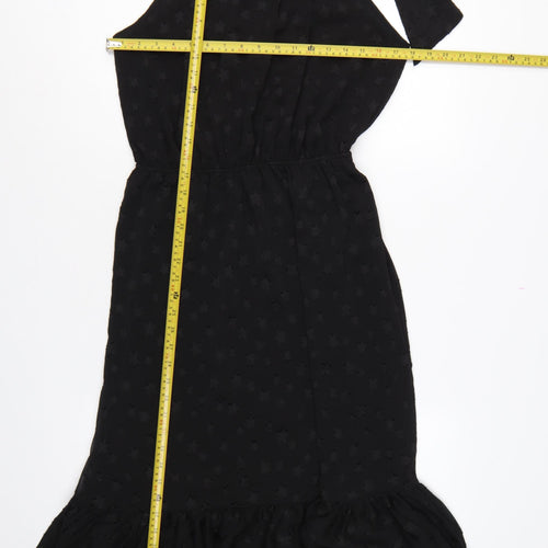 Apricot Women Black UK 12 Star Halter Mermaid Long Ruffle Dress