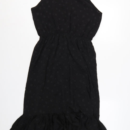 Apricot Women Black UK 12 Star Halter Mermaid Long Ruffle Dress
