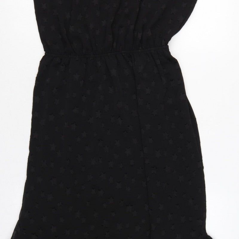 Apricot Women Black UK 12 Star Halter Mermaid Long Ruffle Dress