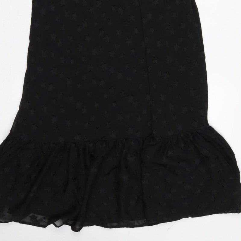 Apricot Women Black UK 12 Star Halter Mermaid Long Ruffle Dress