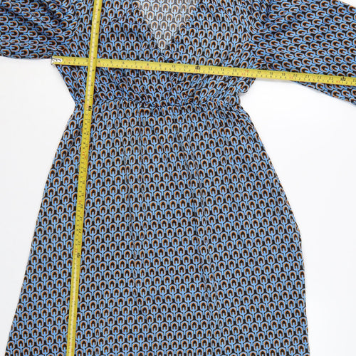 Mamalicious Women Blue S Maternity A-Line Geometric Long Sleeve Dress