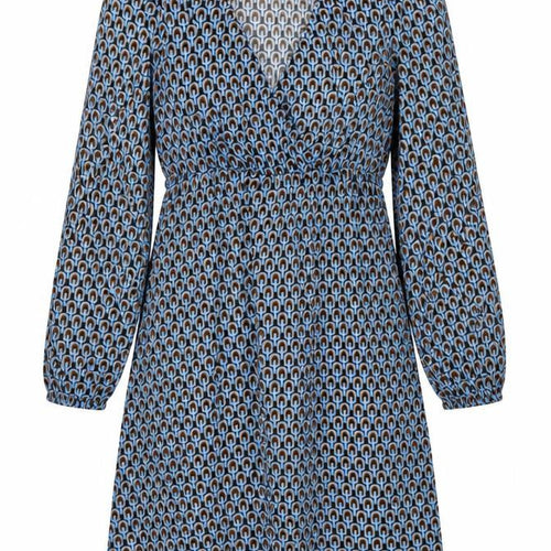 Mamalicious Women Blue S Maternity A-Line Geometric Long Sleeve Dress