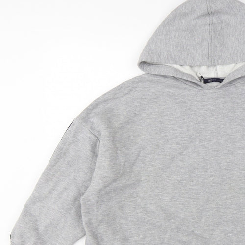 Marks and Spencer Women's Grey UK 14 Hooded Pullover Sweatshirt Stripe