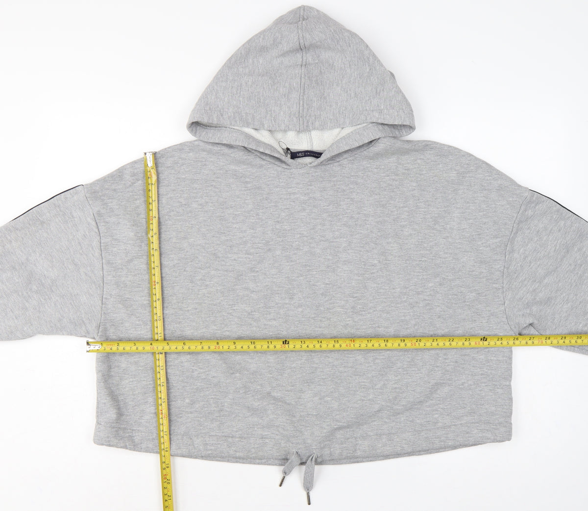 Marks and Spencer Women's Grey UK 14 Hooded Pullover Sweatshirt Stripe