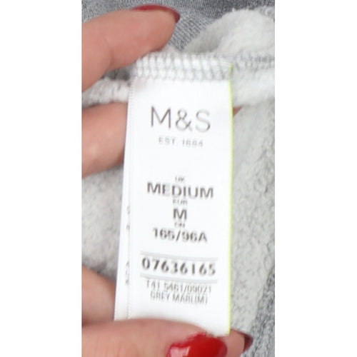 Marks and Spencer Women's Grey UK 14 Hooded Pullover Sweatshirt Stripe