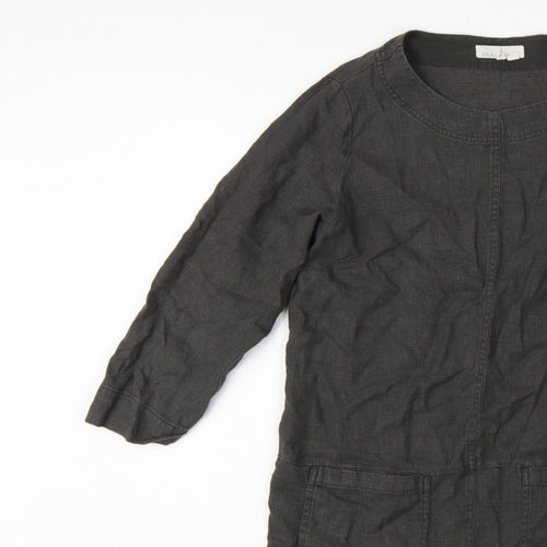Seasalt Cornwall Women’s Black Size 10 Ramie Cotton Shift Tunic Dress