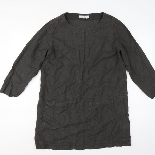 Seasalt Cornwall Women’s Black Size 10 Ramie Cotton Shift Tunic Dress